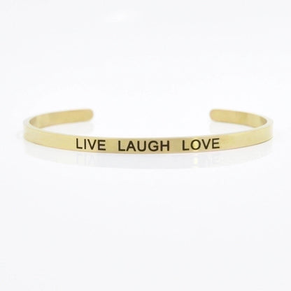 Minimalist Letter Stainless Steel Bangle
