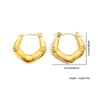 1 Pair Minimalist Heart Shape Titanium Steel Hoop Earrings