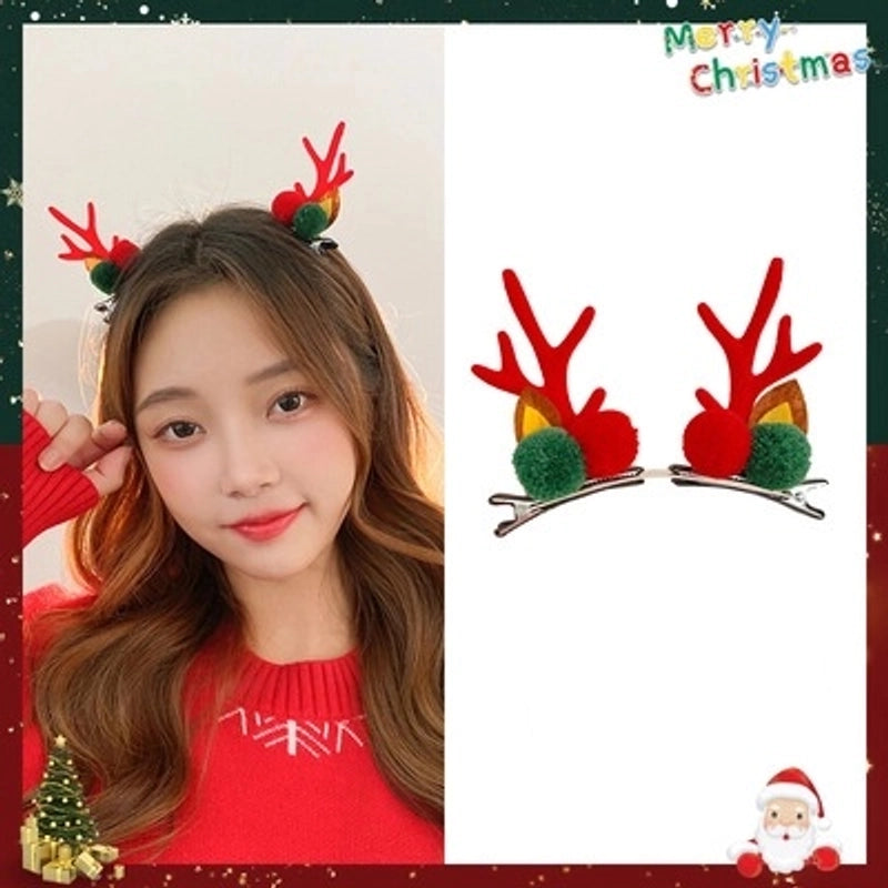 Christmas Cute Women's Christmas Tree Santa Claus Snowman Sequins Plush Hair Clip