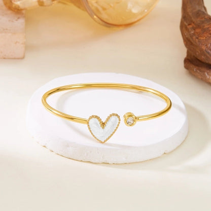Casual Elegant Lady Heart Shape 304 Stainless Steel Bangle In Bulk