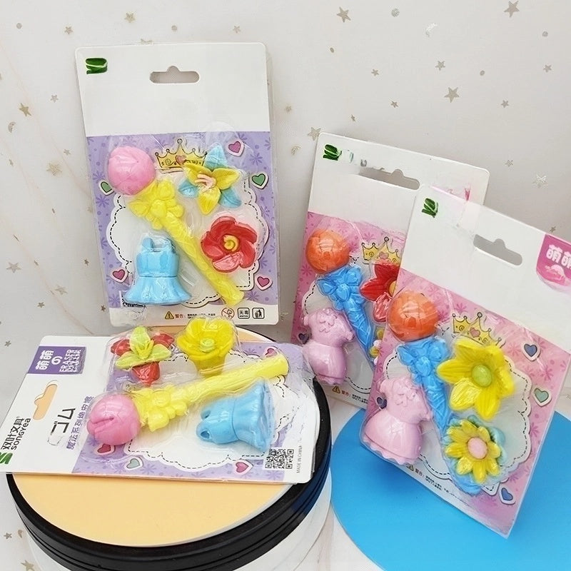 Cute Assembled Clamshell Packaging Stationary Geometric Eraser 1 Set
