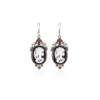 2 Pieces Casual Vintage Style Human Face Leaf Heart Shape Plating Hollow Out Inlay Alloy Metal Brass Resin Zircon 18K Gold Plated Gold Plated Silver Plated Earrings