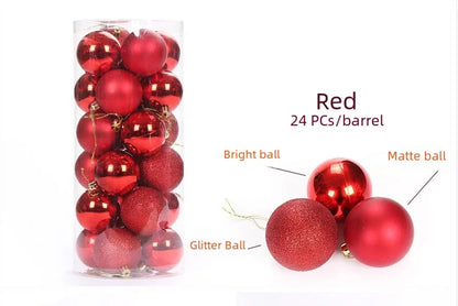 Factory In Stock 24Pcs Christmas Plastic Colored Ball Barrel Shopping Mall Holiday Party Pendant Christmas Tree