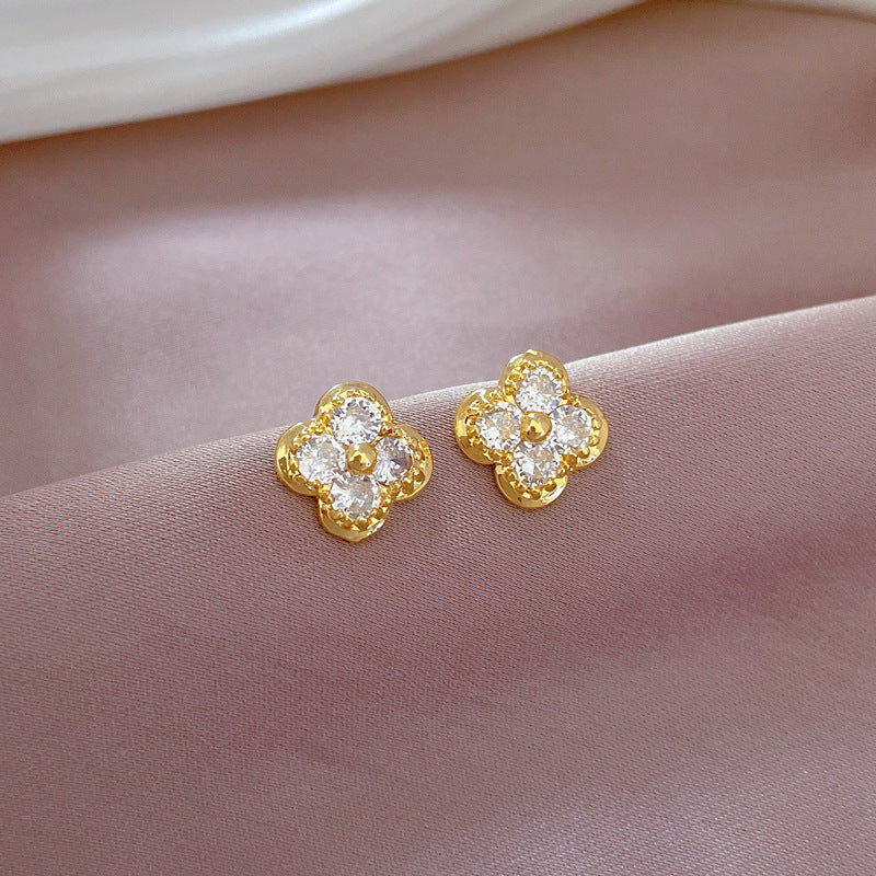 Korean Cosmos Geometric Titanium Steel Electroplating Earrings