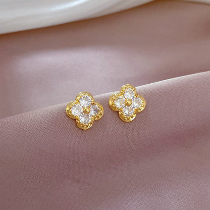 Korean Cosmos Geometric Titanium Steel Electroplating Earrings