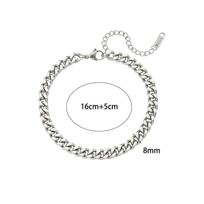 Women Fashion Stripe Geometric Stainless Steel 18K Gold Plated Bracelets