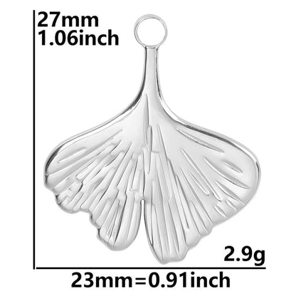 3 Pieces Casual Minimalist Ginkgo Leaf 304 Stainless Steel 18K Gold Plated Pendant Necklace Necklace Pendant