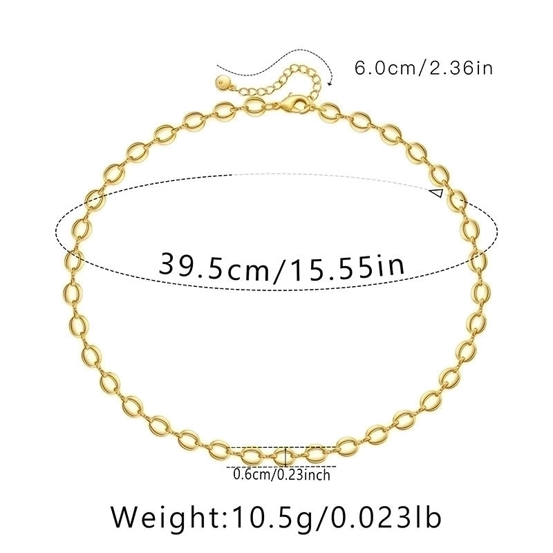 Ig Style Minimalist Solid Color Copper Plating Chain 18k Gold Plated Necklace