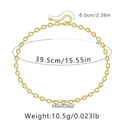 Ig Style Minimalist Solid Color Copper Plating Chain 18k Gold Plated Necklace