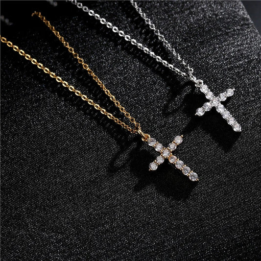 Cross Geometric Copper Inlay Necklaces