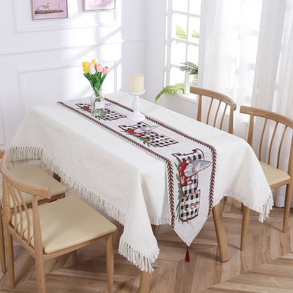 Christmas Christmas Tree Santa Claus Elk Polyester Christmas Tablecloth