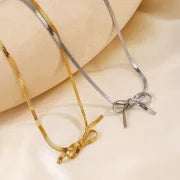 304 Stainless Steel 18K Gold Plated Minimalist Classic Style Plating Bow Knot 304 Stainless Steel Necklace