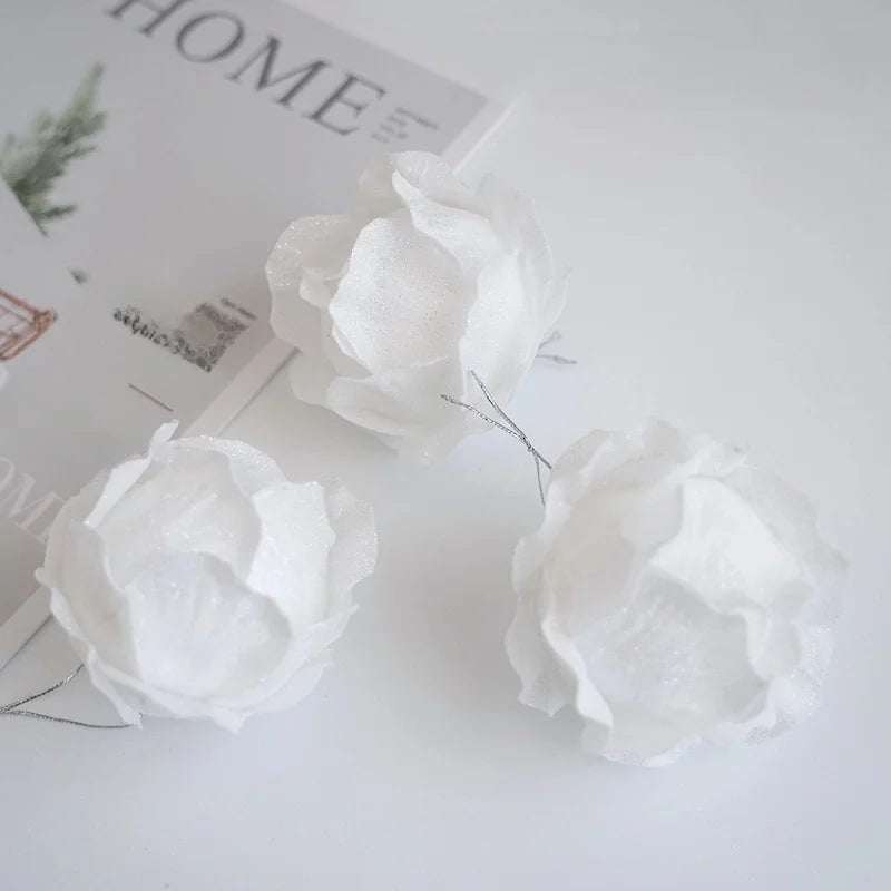 Plastic Ball Christmas Ball Petal Glitter White Foam Ball Christmas Decorations Christmas Tree Decoration Pendant