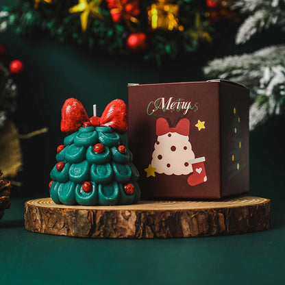 Elegant Romantic Christmas Tree Bow Knot Mixed Wax Scented Candle