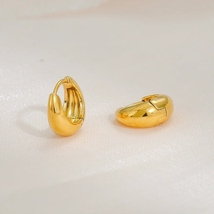 1 Pair Basic O-Shape Round 304 Stainless Steel 18K Gold Plated Earrings