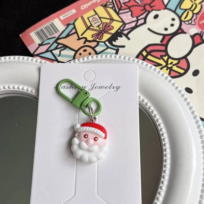 Cute Santa Claus Resin Christmas Women's Keychain