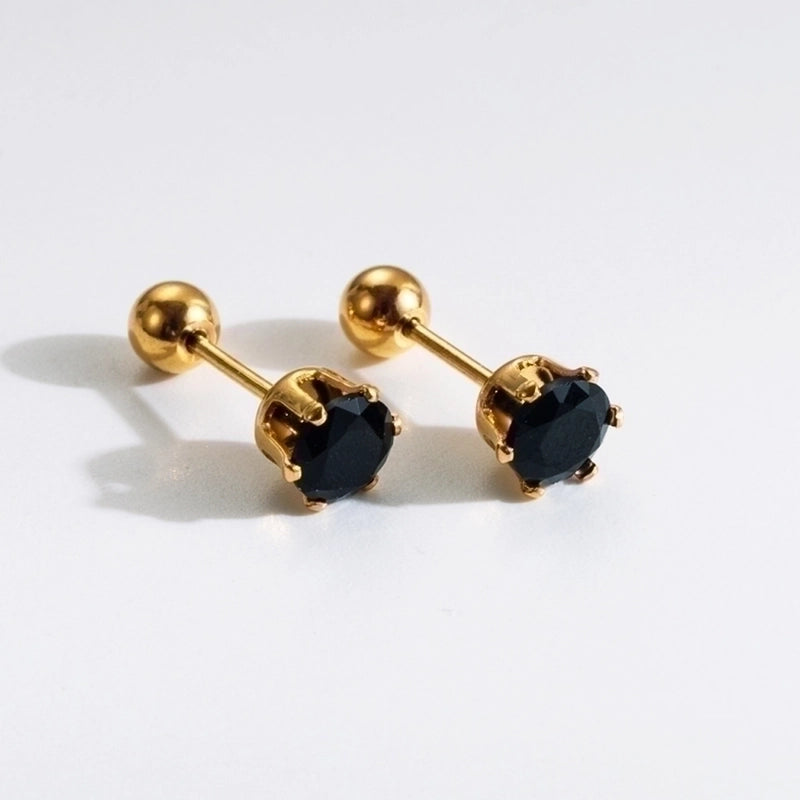 1 Pair Commute Rabbit Heart Shape Crown 304 Stainless Steel 18K Gold Plated Ear Studs