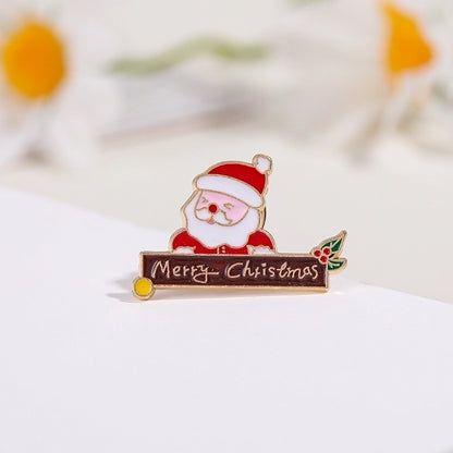 Cartoon Style Pin Santa Claus Alloy Enamel Unisex Brooches