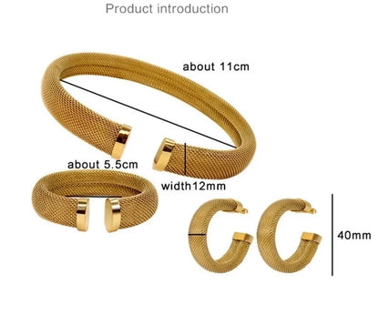 Retro French Style Solid Color 304 Stainless Steel Plating Bracelets Earrings Necklace