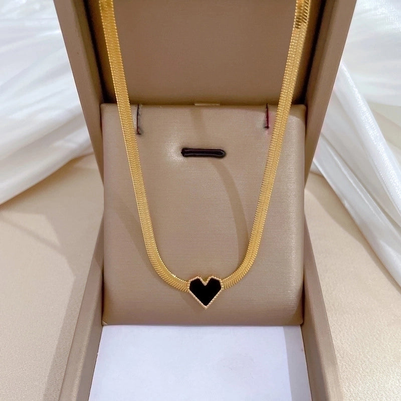 Titanium Steel Minimalist Classic Style Heart Shape Necklace