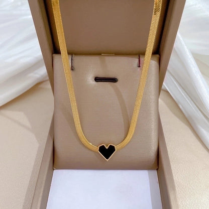 Titanium Steel Minimalist Classic Style Heart Shape Necklace