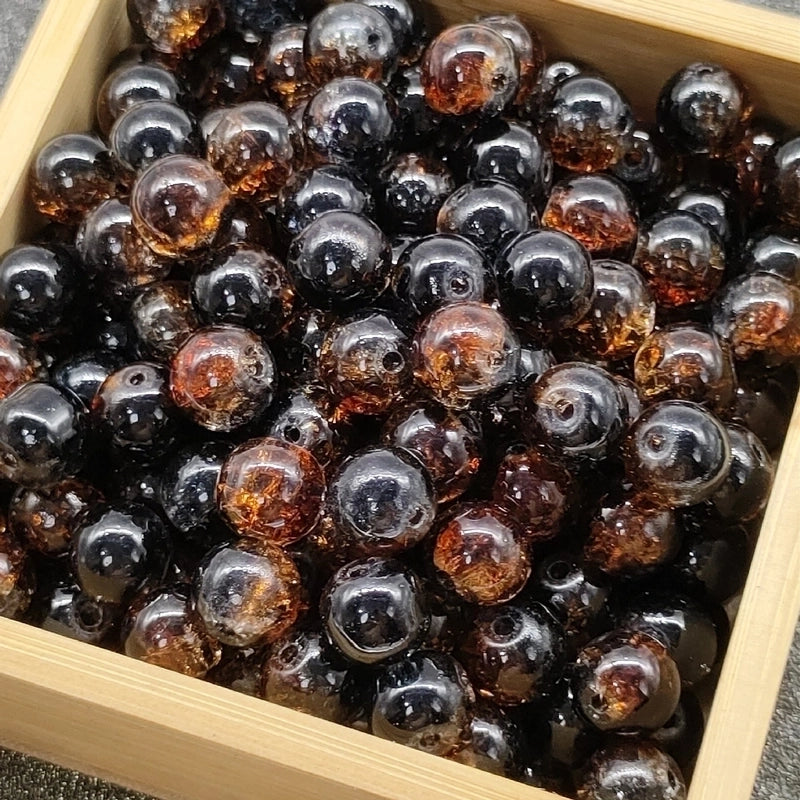 50 PCS/Package Diameter 10mm Diameter 8mm Glass Crackle Glass Beads Round Jewelry Accessories