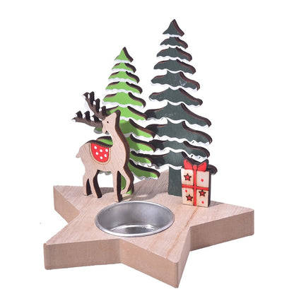 Christmas Cute Christmas Tree Santa Claus Elk Wood Party Festival