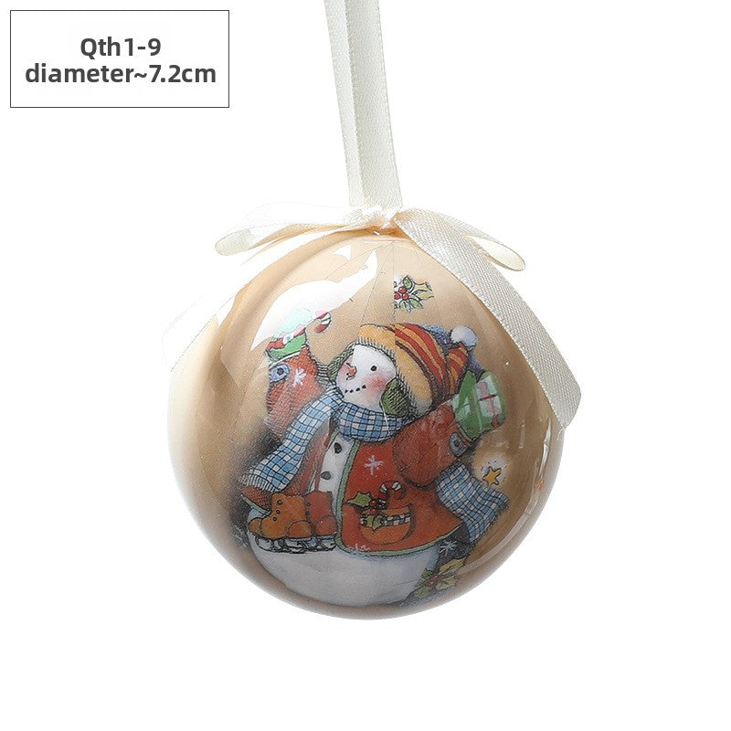 Christmas Ball Pendant Snowman Foam Ball Ornament Christmas Tree Hanging Ball Atmosphere Decoration Supplies