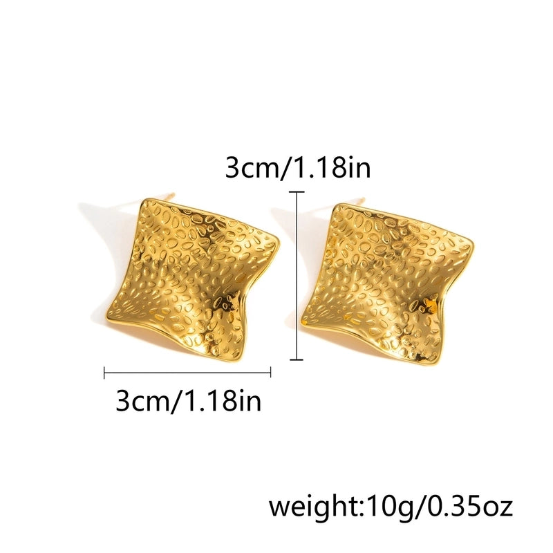 1 Pair Classic Style Geometric Oval Heart Shape Plating 304 Stainless Steel Ear Studs