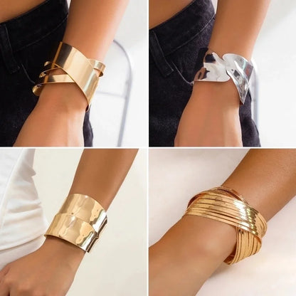 IG Style Geometric Iron White Gold Plated Gold Plated Bangle