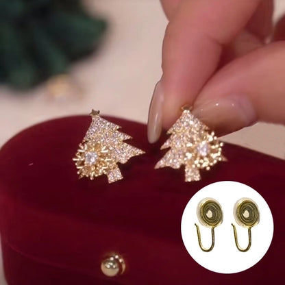 1 Pair Christmas Elegant Christmas Tree Plating Copper Ear Studs