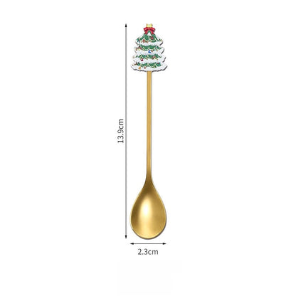 Christmas Cute Cartoon 304 Stainless Steel Spoon Fruit Fork 1 Piece 1 Set
