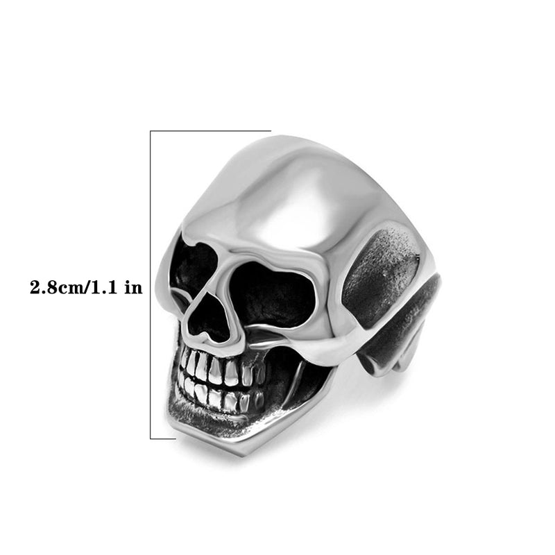 Retro Funny Punk Skull 304 Stainless Steel Polishing Rings