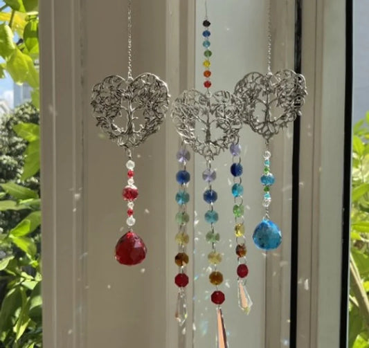 Christmas Vintage Style Minimalist Tree Heart Shape Artificial Crystal Wall Art