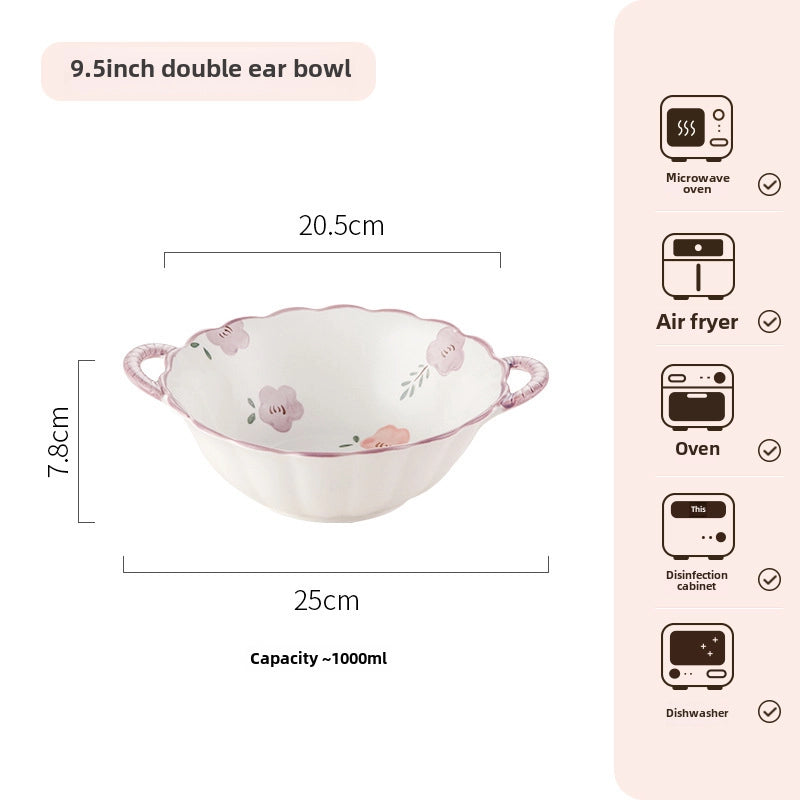 Purple Ceramic Bowl And Dish Set Household Japanese Style Bowl And Dish Fresh Dinner Housewarming Dish Bowl And Chopsticks Set