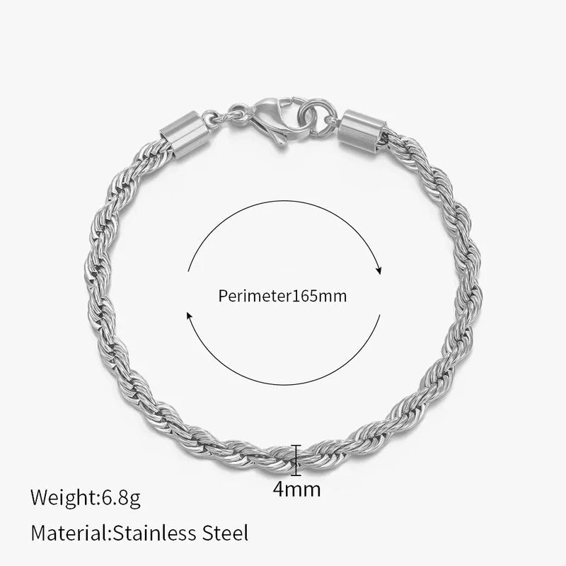 Minimalist Twist 304 Stainless Steel Stainless Steel Bracelets In Bulk