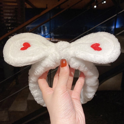 Cat Ears Hair Band Hair Band Korean Plush Internet Celebrity Rabbit Ear Hair Accessories Bow Face Wash Hair Band