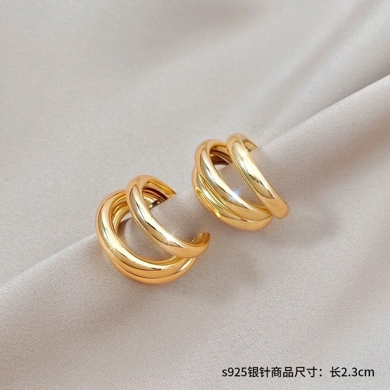 Lady Geometric Alloy Plating Artificial Pearls Women\'s Earrings 1 Pair