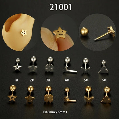 1 Piece Fashion Heart Shape Plating Stainless Steel 14K Gold Plated Earrings