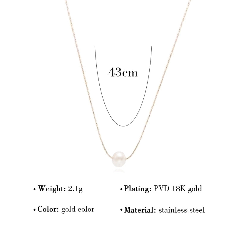 Fashion Round Flower 304 Stainless Steel 18K Gold Plated Pearl Plating Necklace