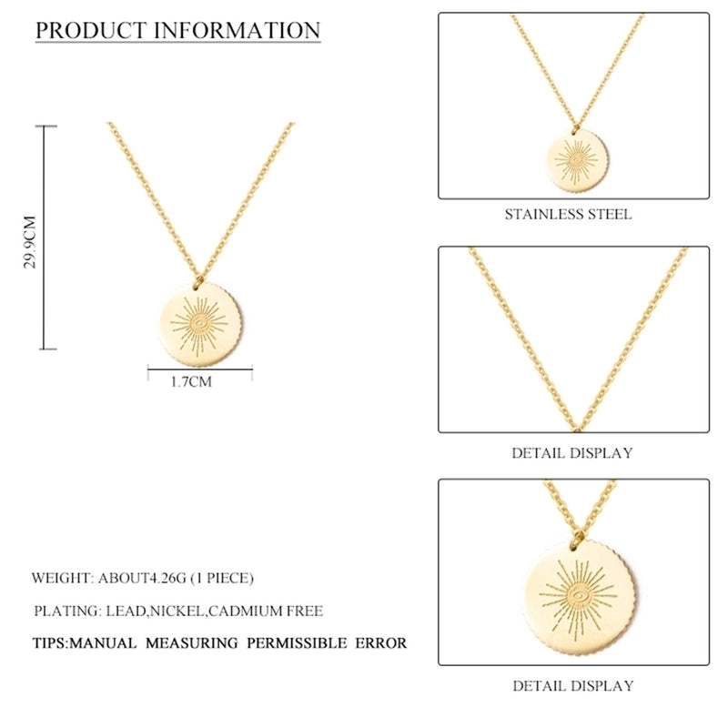 Minimalist Geometric 304 Stainless Steel 18K Gold Plated Plating Necklace