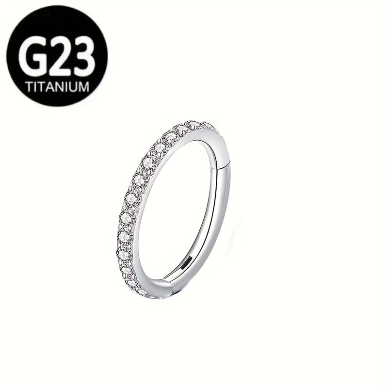 5 Pieces Nose Rings & Studs Hip-Hop Punk Solid Color Titanium Alloy Inlay Zircon 18K Gold Plated Ear Cartilage Rings & Studs