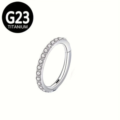 5 Pieces Nose Rings & Studs Hip-Hop Punk Solid Color Titanium Alloy Inlay Zircon 18K Gold Plated Ear Cartilage Rings & Studs