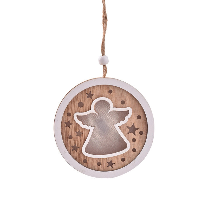 Christmas Cute IG Style Angel Snowflake Elk Wood Daily Hanging Ornaments