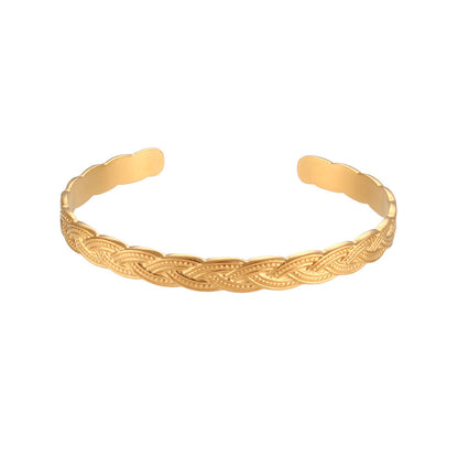 Fashion Ellipse Stainless Steel 18K Gold Plated Bangles