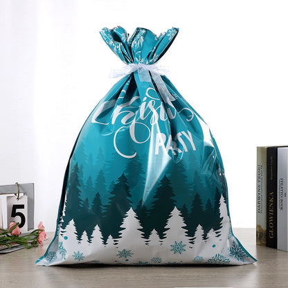 Cross-border New Christmas Gift Bag Santa Claus Drawstring Bag Aluminum Foil Bag Candy Packaging Bag Gift Bag