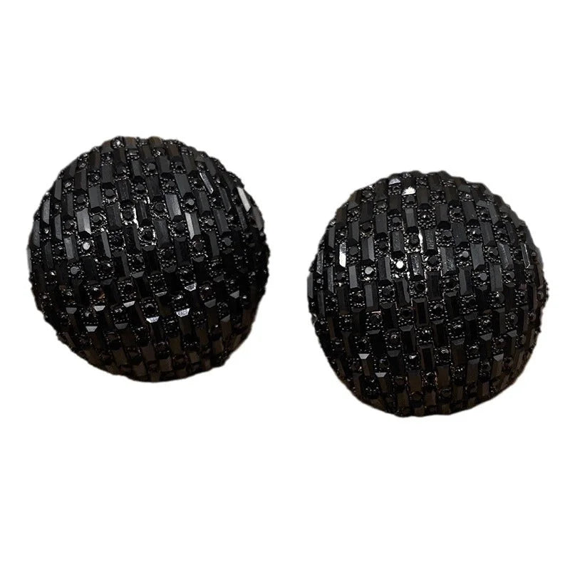 2 Pieces Minimalist Commute Geometric Inlay Copper Zircon Drop Earrings