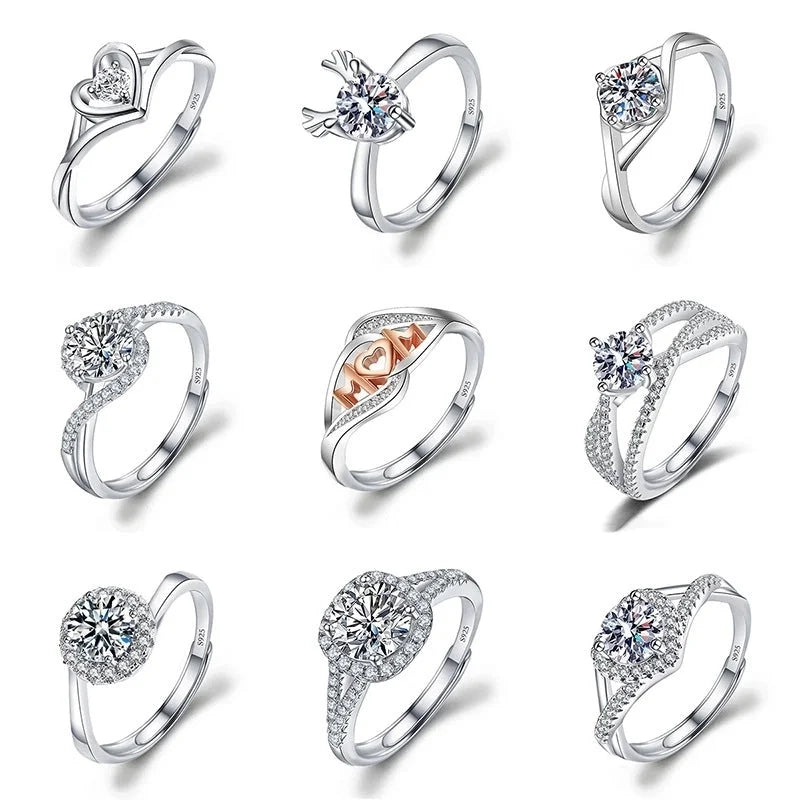 Copper Minimalist Classic Style Inlay Solid Color Zircon Rings