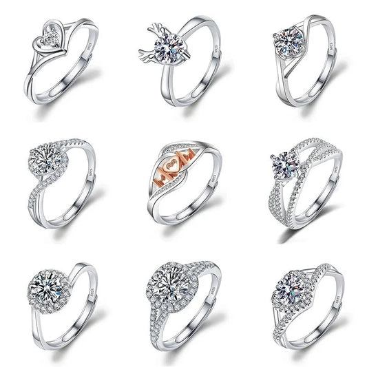 Copper Minimalist Classic Style Inlay Solid Color Zircon Rings