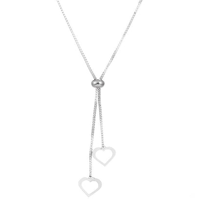 Casual Minimalist Cross Infinity Heart Shape Titanium Steel Copper Plating Hollow Out Inlay Crystal Rhinestones Zircon 18k Gold Plated Gold Plated Silver Plated Pendant Necklace